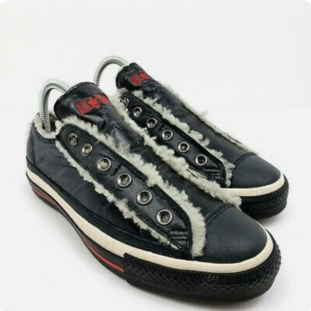 Converse Chuck Taylor Shearling Slip Ox Shoes Black | Men's 7.5